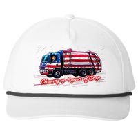 Cleaning Up 4 Year Of Crap Funny Trump Garbage America Flag Snapback Five-Panel Rope Hat