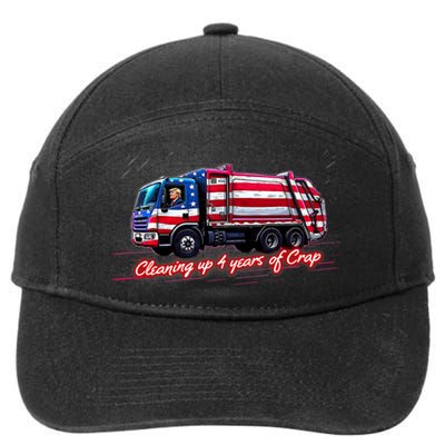 Cleaning Up 4 Year Of Crap Funny Trump Garbage America Flag 7-Panel Snapback Hat