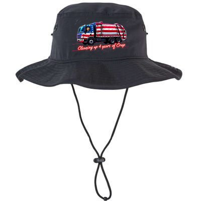 Cleaning Up 4 Year Of Crap Funny Trump Garbage America Flag Legacy Cool Fit Booney Bucket Hat