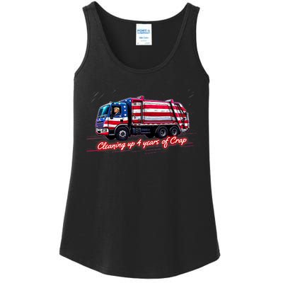 Cleaning Up 4 Year Of Crap Funny Trump Garbage America Flag Ladies Essential Tank