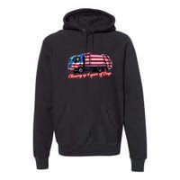 Cleaning Up 4 Year Of Crap Funny Trump Garbage America Flag Premium Hoodie