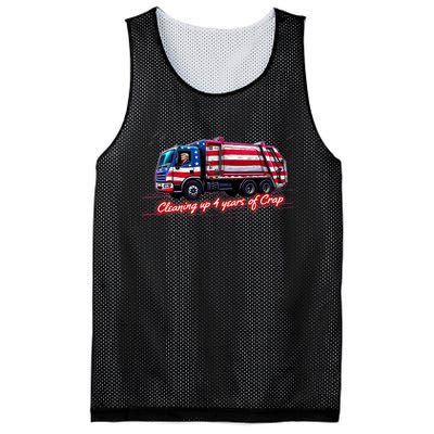 Cleaning Up 4 Year Of Crap Funny Trump Garbage America Flag Mesh Reversible Basketball Jersey Tank