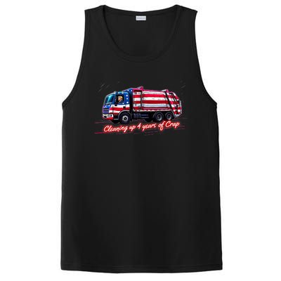 Cleaning Up 4 Year Of Crap Funny Trump Garbage America Flag PosiCharge Competitor Tank