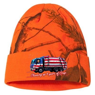 Cleaning Up 4 Year Of Crap Funny Trump Garbage America Flag Kati Licensed 12" Camo Beanie