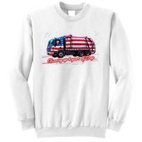 Cleaning Up 4 Year Of Crap Funny Trump Garbage America Flag Sweatshirt