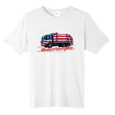 Cleaning Up 4 Year Of Crap Funny Trump Garbage America Flag Tall Fusion ChromaSoft Performance T-Shirt