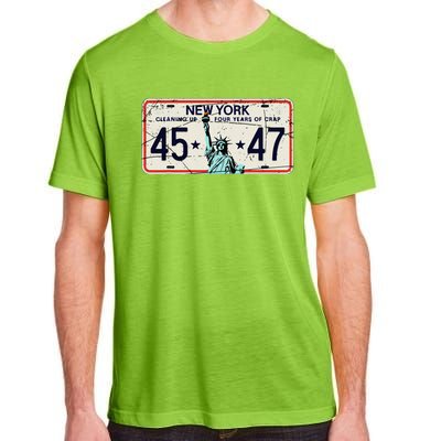 Cleaning Up 4 Years Of Crap Funny Ny Garbage License Plate Adult ChromaSoft Performance T-Shirt