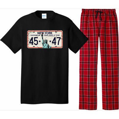 Cleaning Up 4 Years Of Crap Funny Ny Garbage License Plate Pajama Set