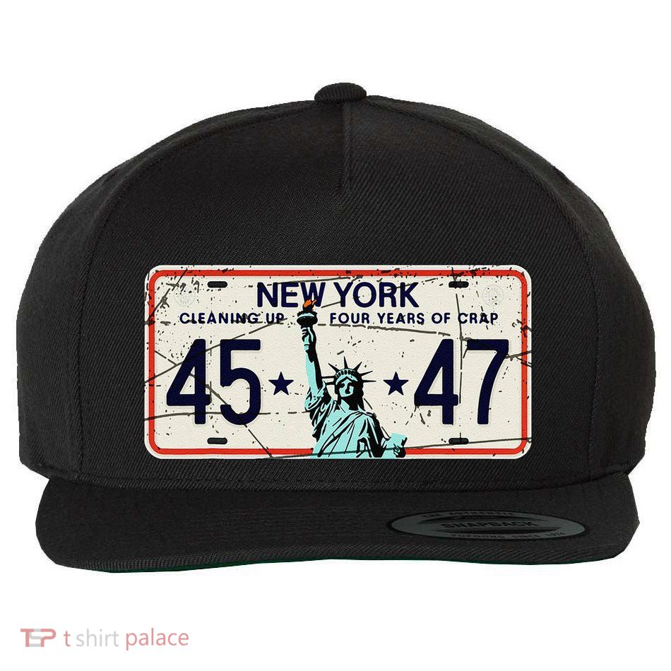 Cleaning Up 4 Years Of Crap Funny Ny Garbage License Plate Wool Snapback Cap