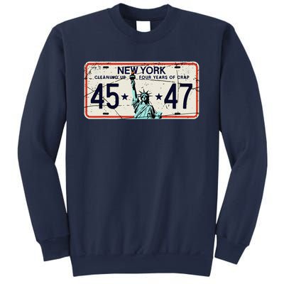 Cleaning Up 4 Years Of Crap Funny Ny Garbage License Plate Sweatshirt