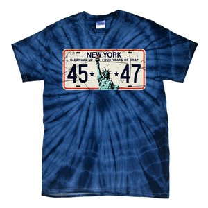 Cleaning Up 4 Years Of Crap Funny Ny Garbage License Plate Tie-Dye T-Shirt