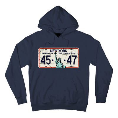 Cleaning Up 4 Years Of Crap Funny Ny Garbage License Plate Tall Hoodie