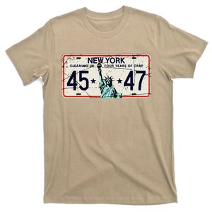 Cleaning Up 4 Years Of Crap Funny Ny Garbage License Plate T-Shirt