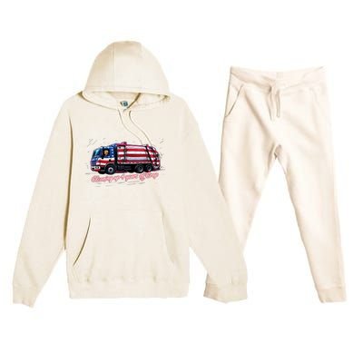 Cleaning Up 4 Years Of Crap Vote Trump 2024 Election Garbage Premium Hooded Sweatsuit Set