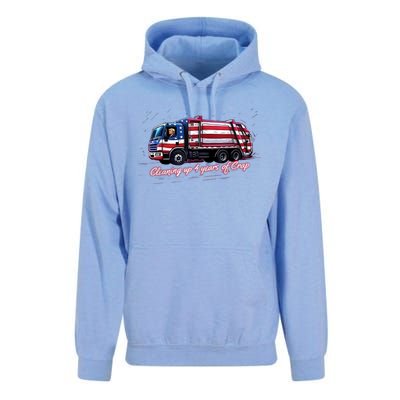 Cleaning Up 4 Years Of Crap Vote Trump 2024 Election Garbage Unisex Surf Hoodie