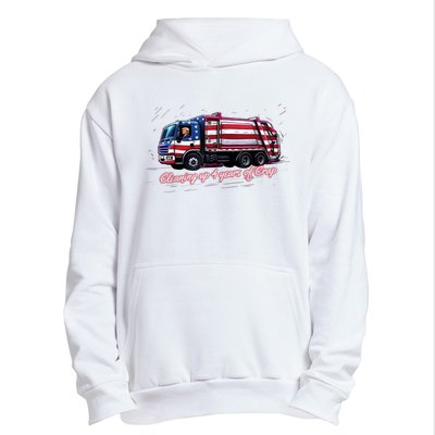 Cleaning Up 4 Years Of Crap Vote Trump 2024 Election Garbage Urban Pullover Hoodie