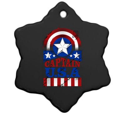 Captain USA American Flag Ceramic Star Ornament