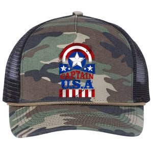 Captain USA American Flag Retro Rope Trucker Hat Cap