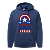 Captain USA American Flag Performance Fleece Hoodie