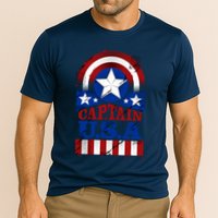 Captain USA American Flag Cooling Performance Crew T-Shirt