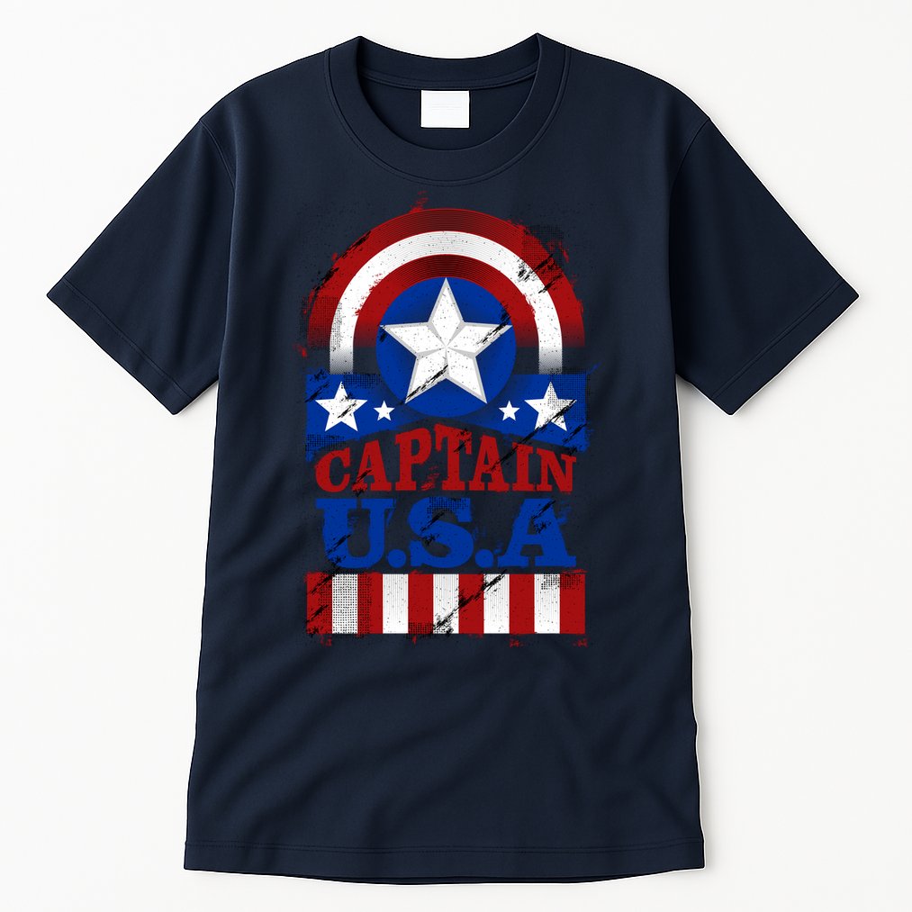 Captain USA American Flag Tall T-Shirt