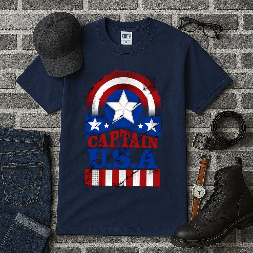 Captain USA American Flag Tall T-Shirt