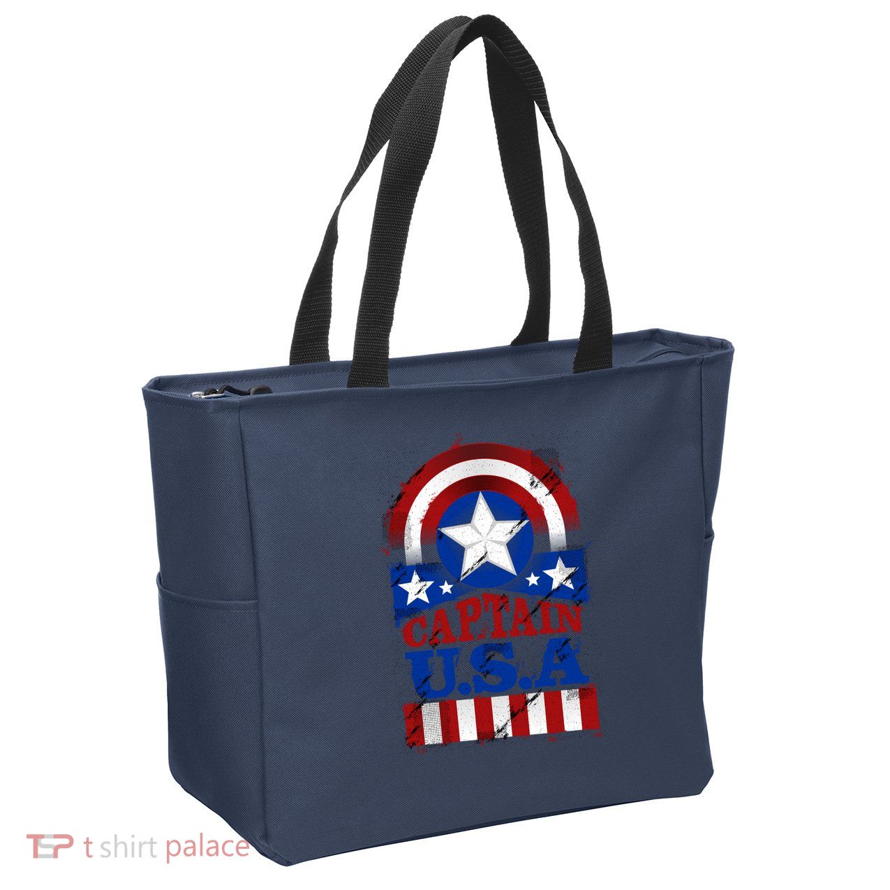 Captain USA American Flag Zip Tote Bag