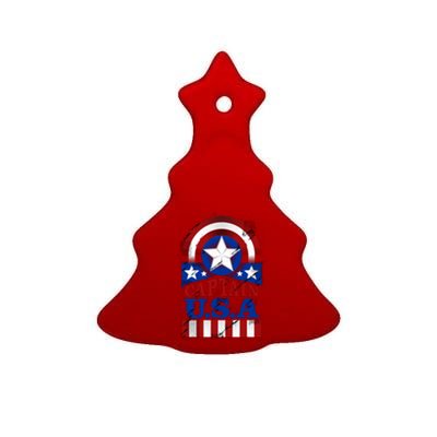 Captain USA American Flag Ceramic Tree Ornament