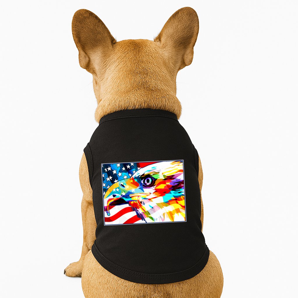 Colorful USA American Flag Eagle Head Pop Art Doggie Tank