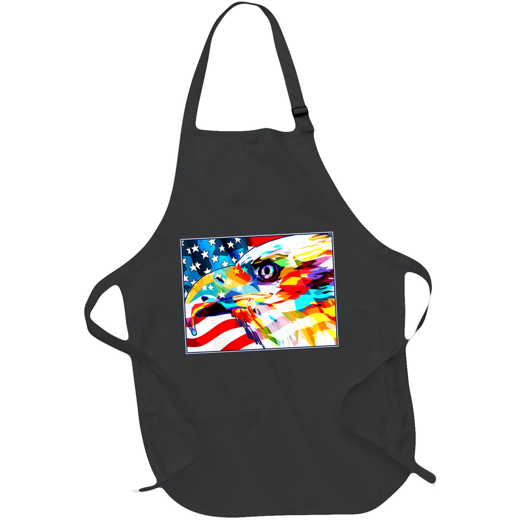Colorful USA American Flag Eagle Head Pop Art Apron