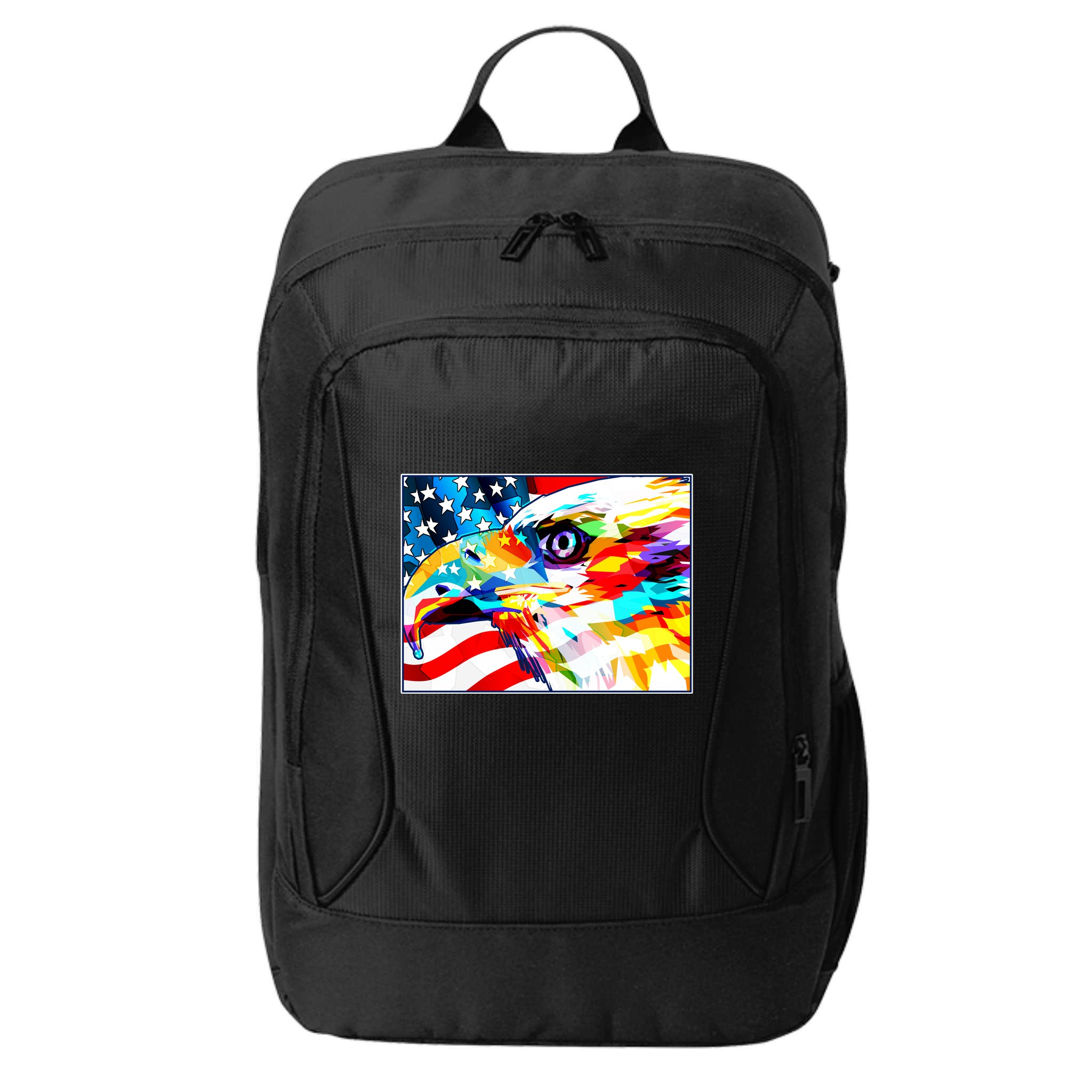 Colorful USA American Flag Eagle Head Pop Art City Backpack