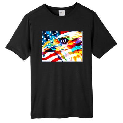 Colorful USA American Flag Eagle Head Pop Art Tall Fusion ChromaSoft Performance T-Shirt