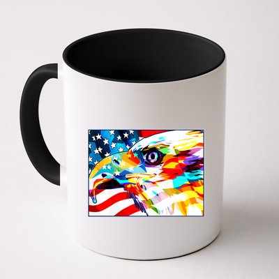 Colorful USA American Flag Eagle Head Pop Art Mug