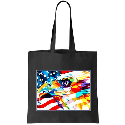Colorful USA American Flag Eagle Head Pop Art Bag