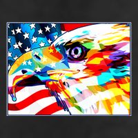 Colorful USA American Flag Eagle Head Pop Art Trucker Hat