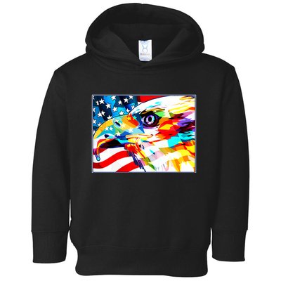 Colorful USA American Flag Eagle Head Pop Art Toddler Hoodie