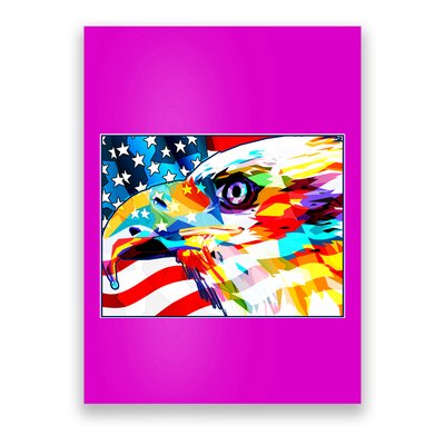 Colorful USA American Flag Eagle Head Pop Art Poster