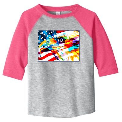 Colorful USA American Flag Eagle Head Pop Art Toddler Fine Jersey T-Shirt