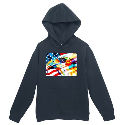 Colorful USA American Flag Eagle Head Pop Art Urban Pullover Hoodie