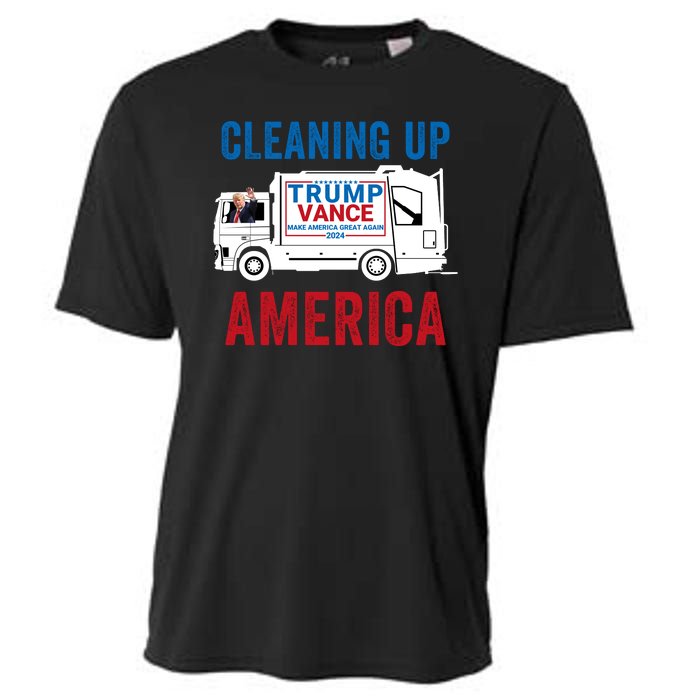 Cleaning Up America Maga Garbage Truck Trump 2024 Cooling Performance Crew T-Shirt