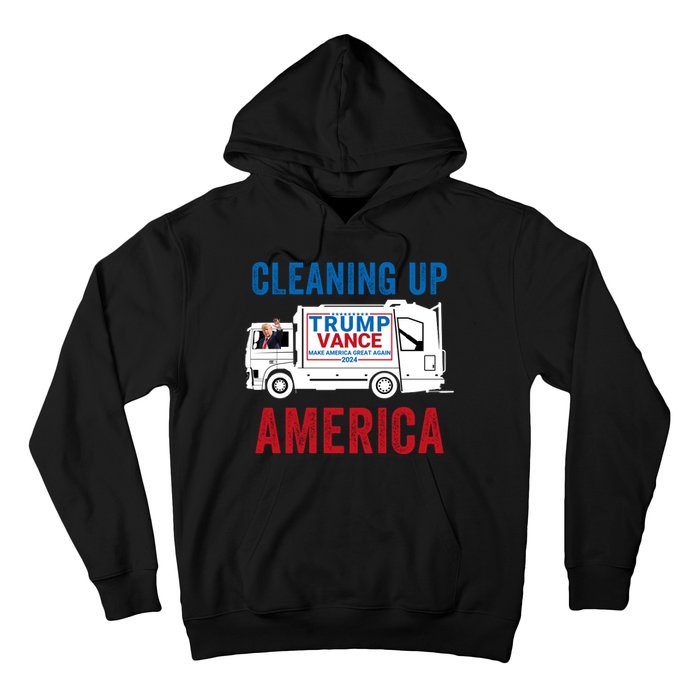 Cleaning Up America Maga Garbage Truck Trump 2024 Hoodie