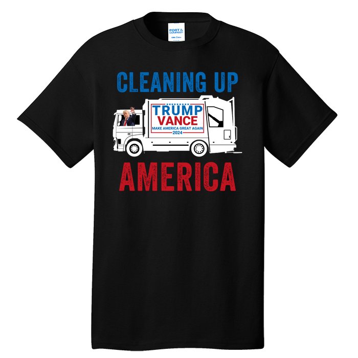 Cleaning Up America Maga Garbage Truck Trump 2024 Tall T-Shirt