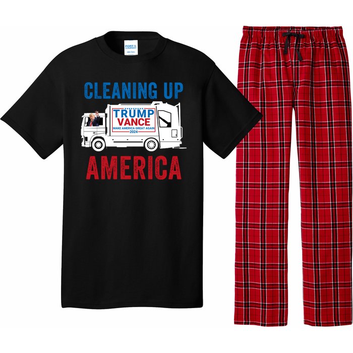 Cleaning Up America Maga Garbage Truck Trump 2024 Pajama Set