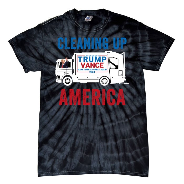 Cleaning Up America Maga Garbage Truck Trump 2024 Tie-Dye T-Shirt