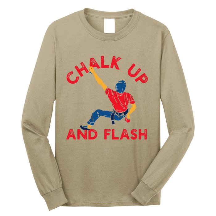 Chalk Up And Flash Boulderer Boulder Bouldering Long Sleeve Shirt