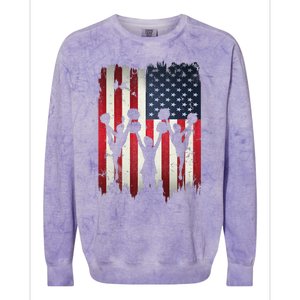 Cheerleaders USA American Flag 4th Of July Cheerleading Colorblast Crewneck Sweatshirt