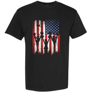 Cheerleaders USA American Flag 4th Of July Cheerleading Garment-Dyed Heavyweight T-Shirt