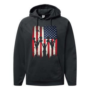 Cheerleaders USA American Flag 4th Of July Cheerleading Performance Fleece Hoodie