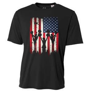 Cheerleaders USA American Flag 4th Of July Cheerleading Cooling Performance Crew T-Shirt