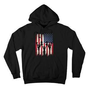 Cheerleaders USA American Flag 4th Of July Cheerleading Hoodie